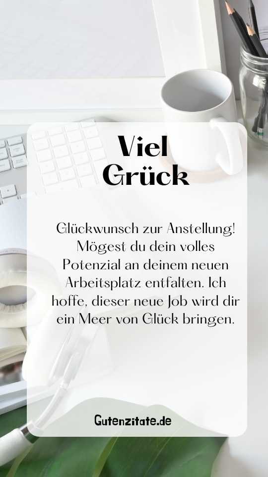 Viel Grück Nachrichten für einen neuen Job