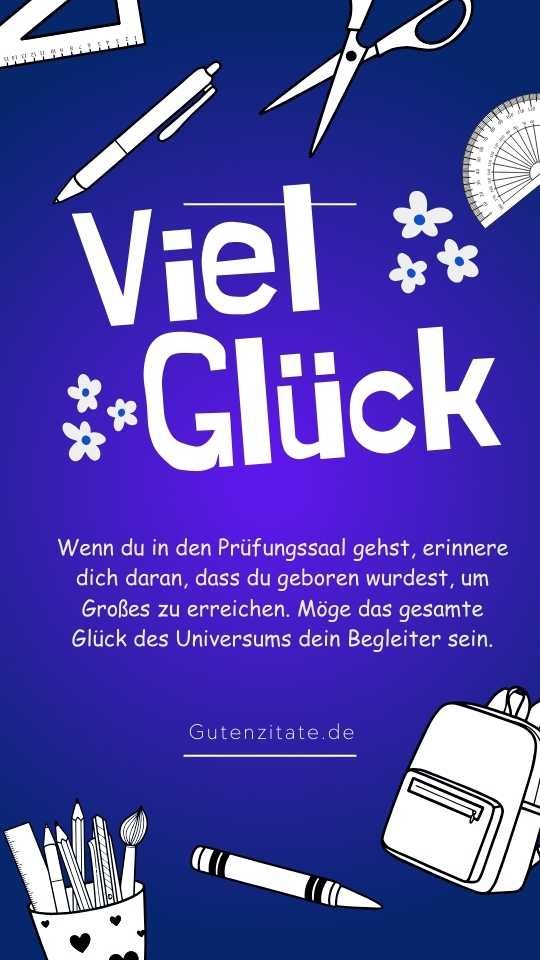Viel Glück Wünsche für Prüfungen