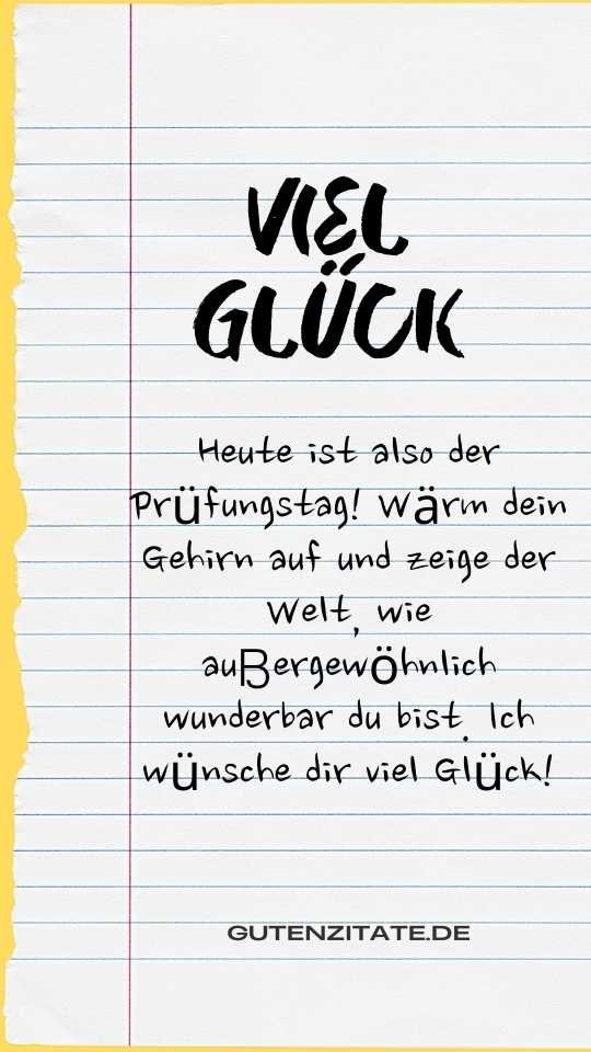 Viel Glück Wünsche für Prüfungen