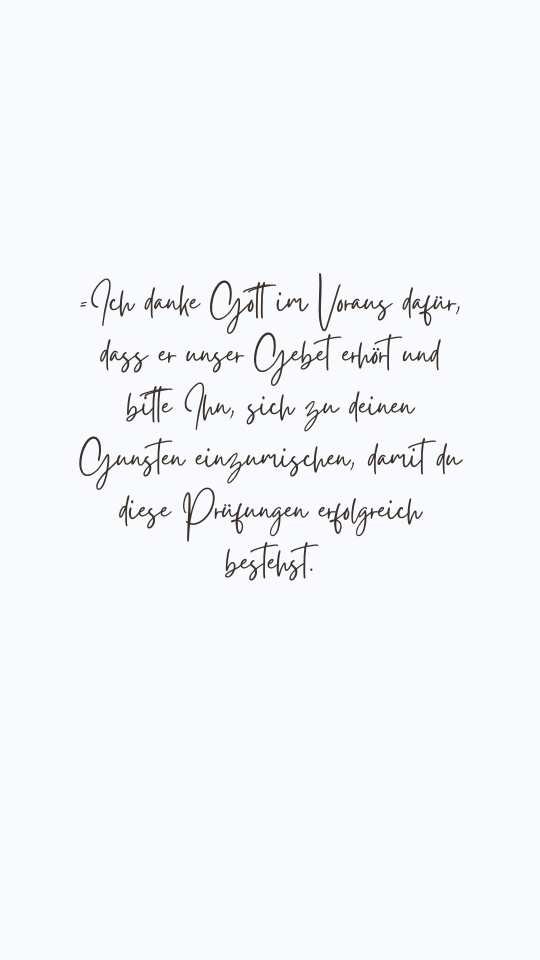 Viel Glück Gebete