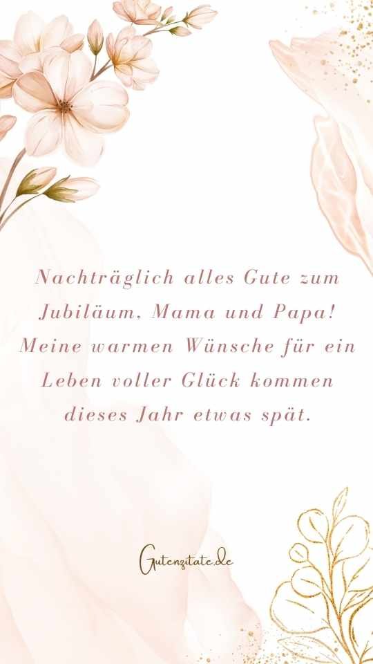 süße nachträgliche Glückwünsche zum Jubiläum